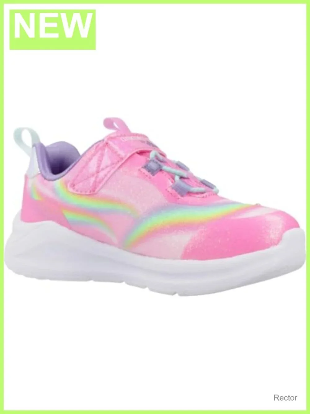 Girls Light Up Unicorn Sneakers with Glittery Rainbow Finish